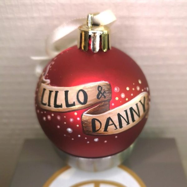 christmas bauble with 2 names