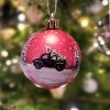 christmas bauble with car and christmas tree