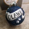 banner christmas bauble with your own name.