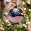 dark blue christmas ornament with name