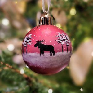 christmas bauble with moose