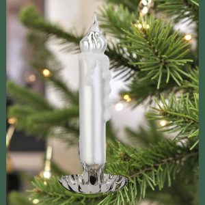 Candlelight silver white - 11 cm