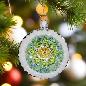 Ornament reflection - green flower 8 cm