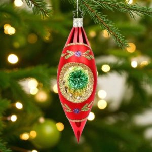 Christmas Twinkles - Joulupallo soikea - Punainen 15 cm