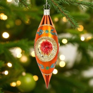 Christmas Twinkles - Joulupallo soikea - Oranssi 15 cm