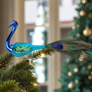 Magnicifent peacock - Glasfågel - 8,5 cm